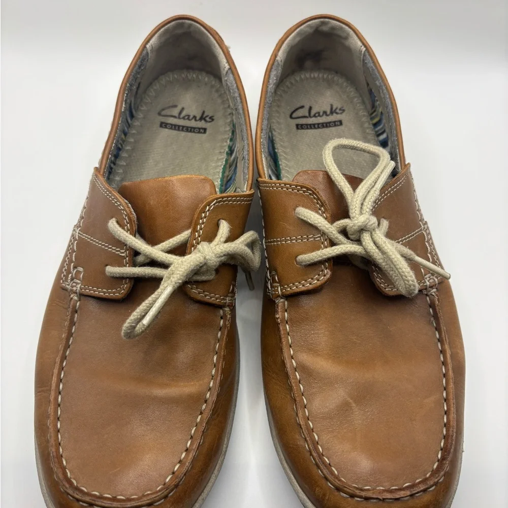 Clarks Men's Brown Leather Boat Shoes Size 8